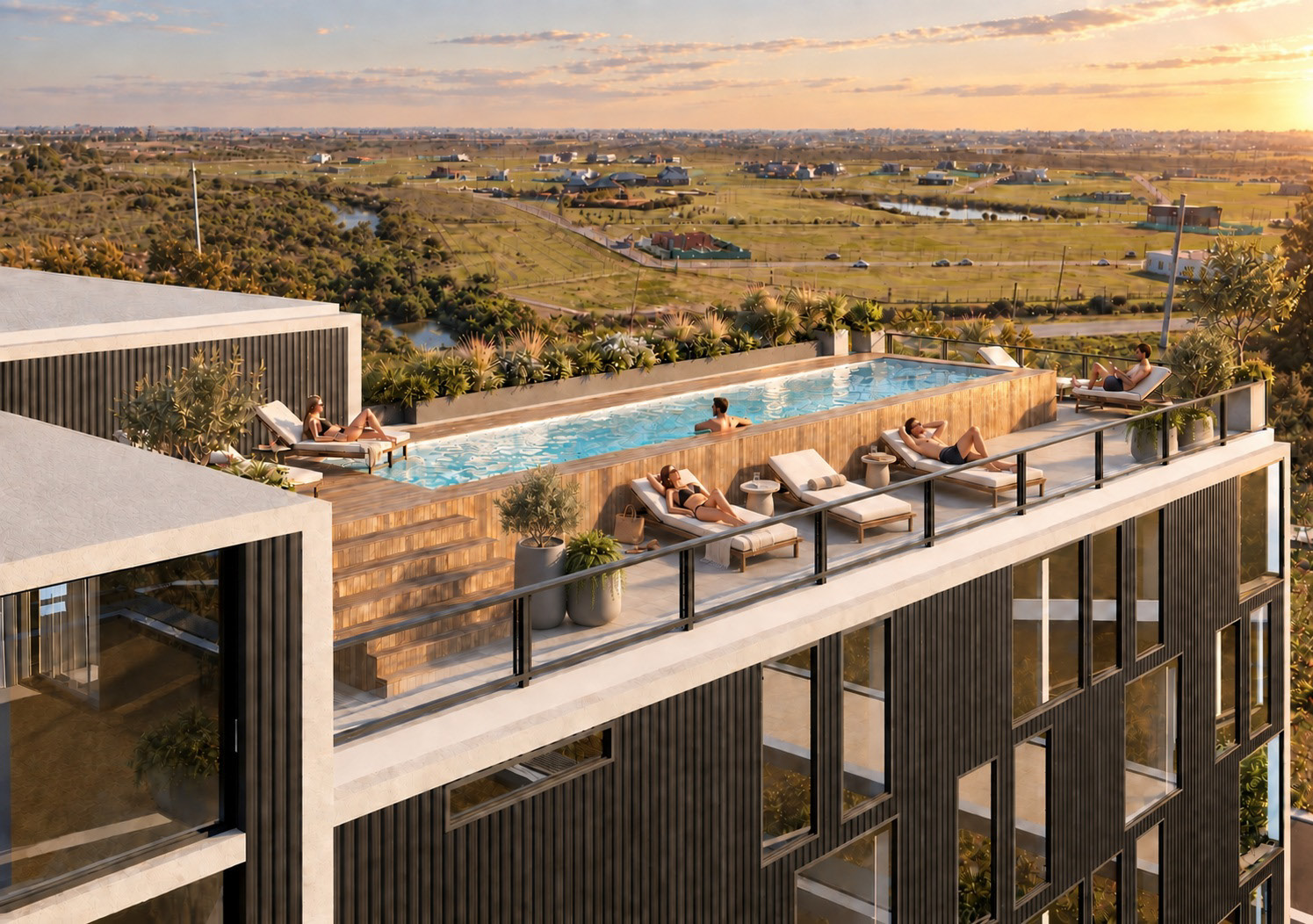 Terraza con piscina de Livework
